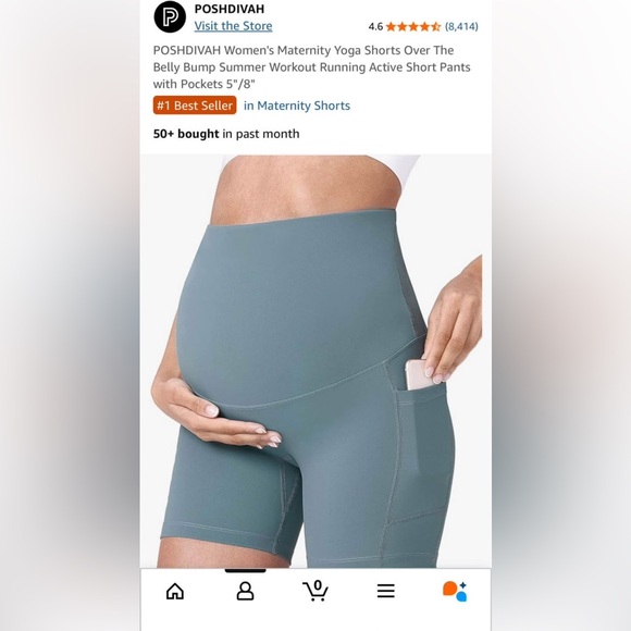 Maternity Yoga Shorts - Picture 3 of 3